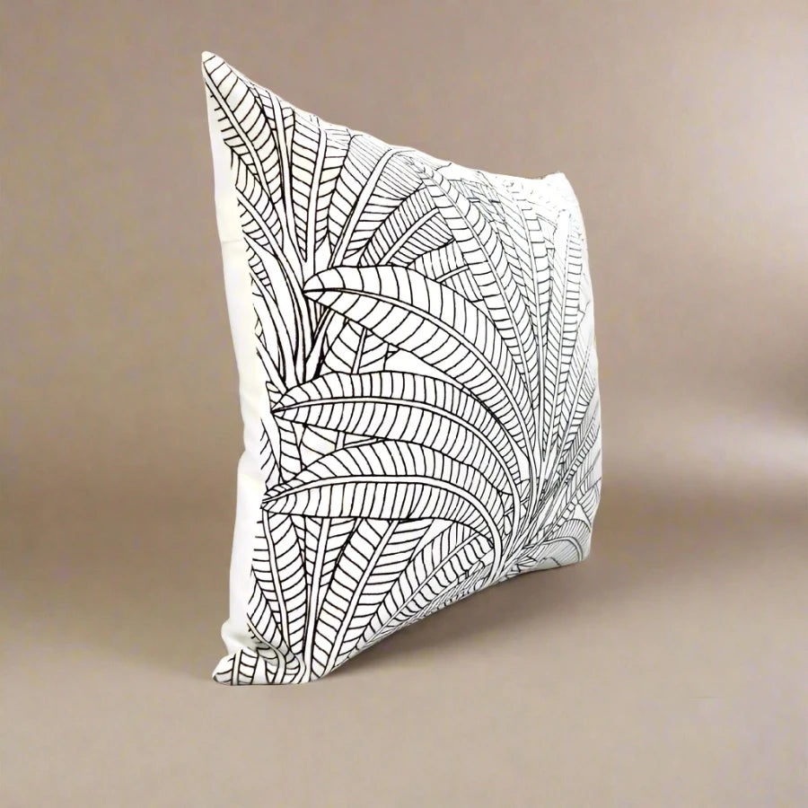 Palm Leaf Print Pillow Cover