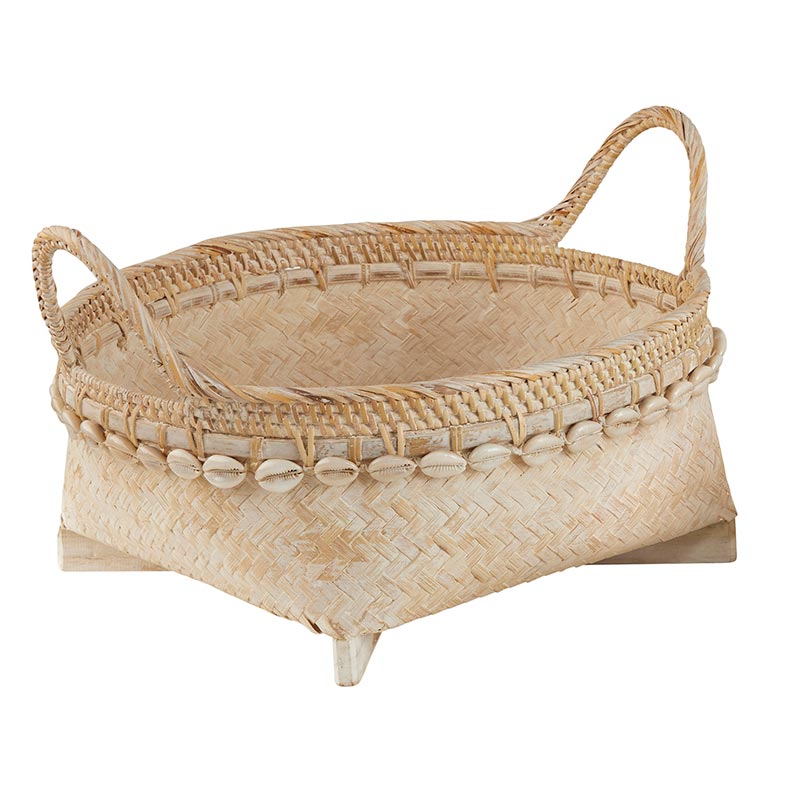 Woven Cowrie Shell Basket Set