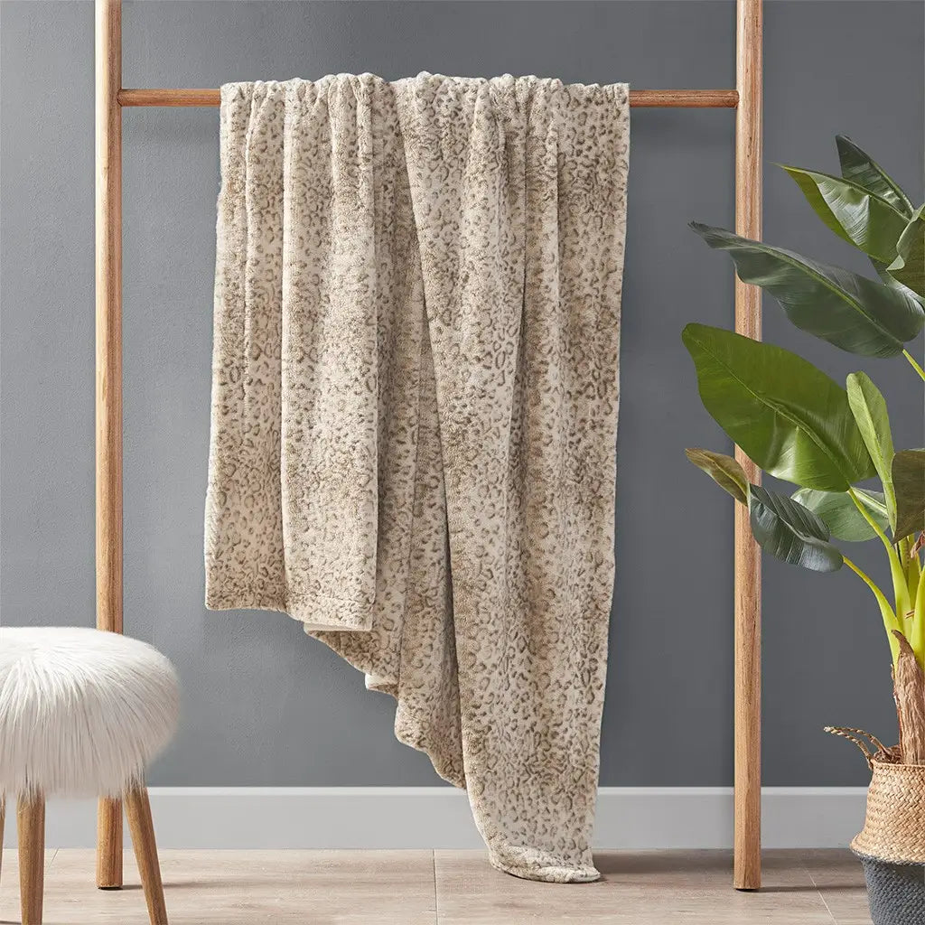 Leopard Faux Fur Oversized Throw