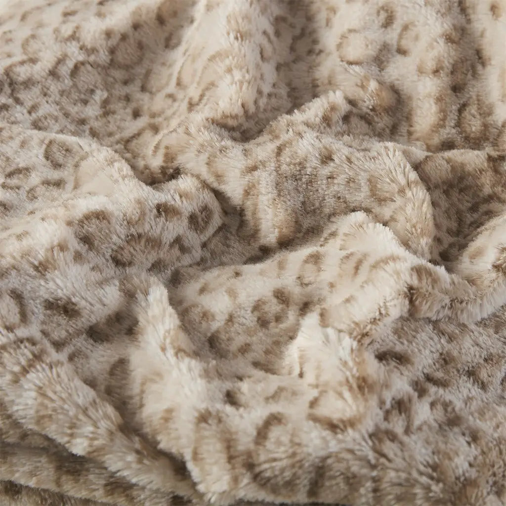 Leopard Faux Fur Oversized Throw