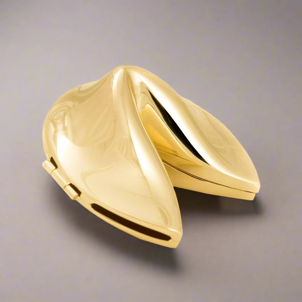 Gold Fortune Cookie Trinket Box