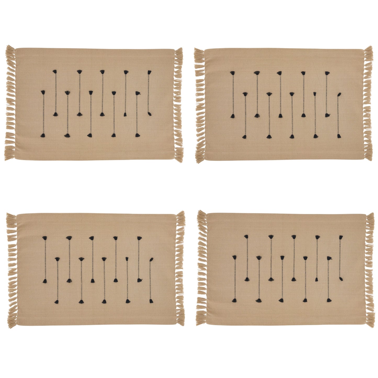 Tan Fringe Line Placemats