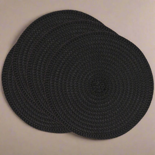 Black Round Placemats