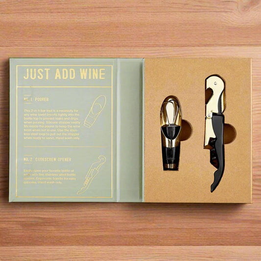 Wine Serving Set Book Box - Just Add Wine