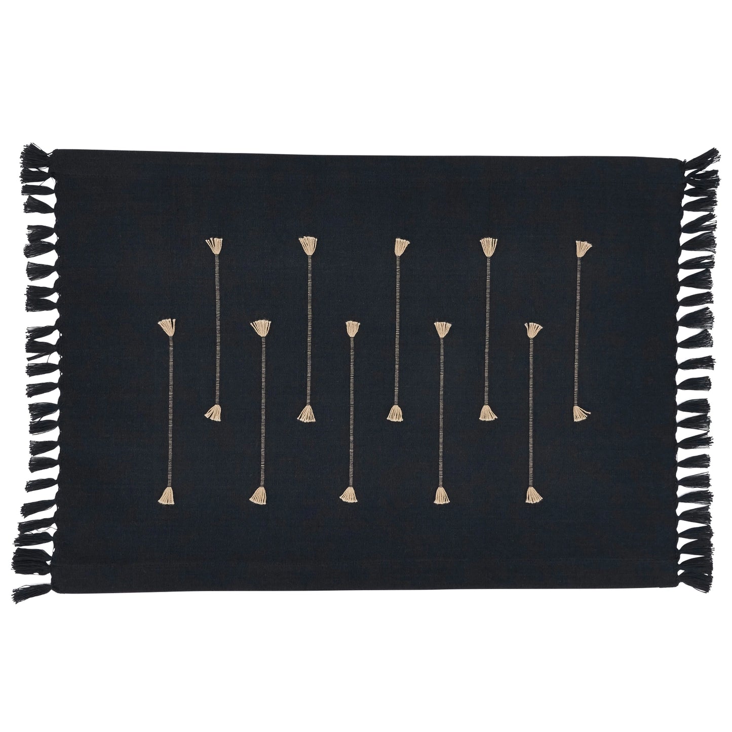 Black Fringe Line Placemats