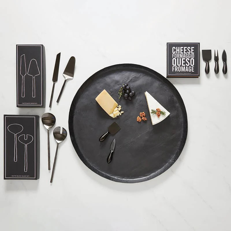 Matte Black Cheese Knives Book Box