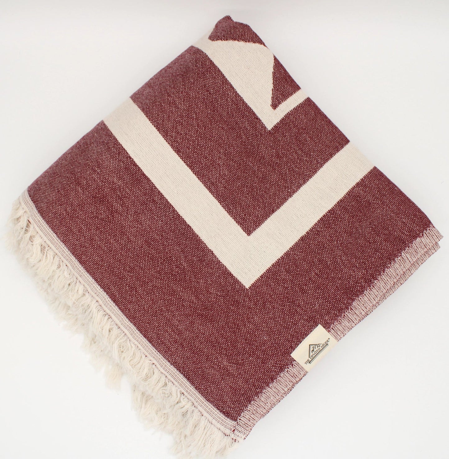 Maroon Pyramid Turkish Cotton Blanket