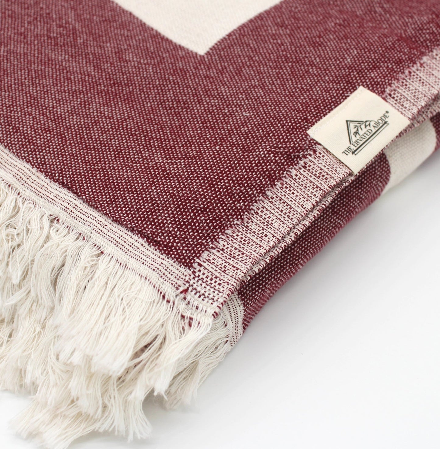 Maroon Pyramid Turkish Cotton Blanket