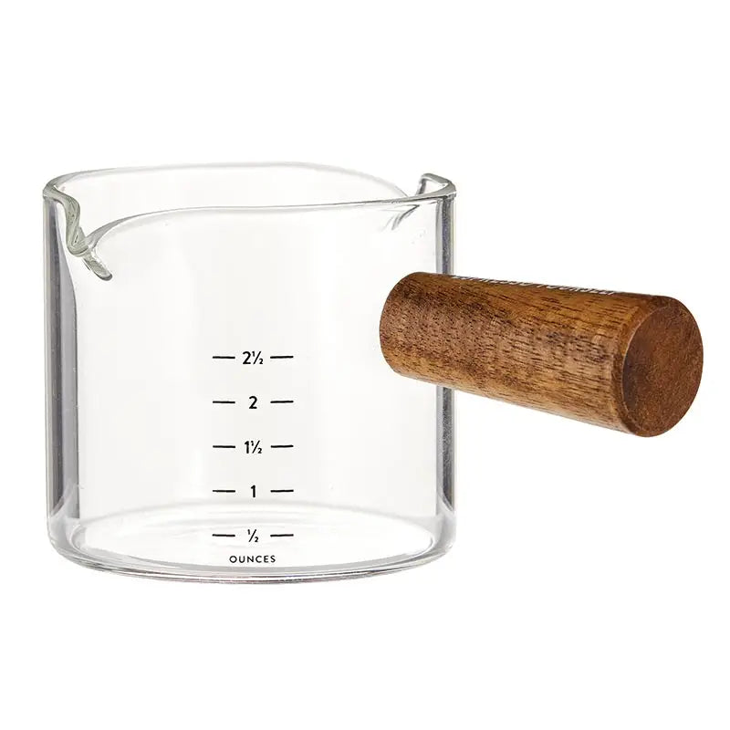 Espresso Measuring Glass w/ Wooden Handle