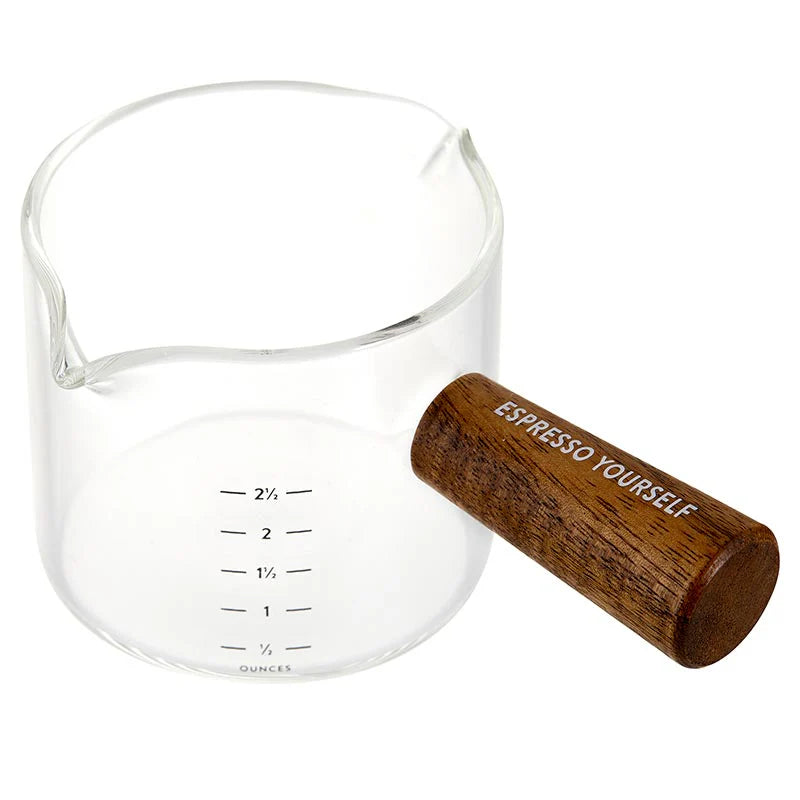 Espresso Measuring Glass w/ Wooden Handle