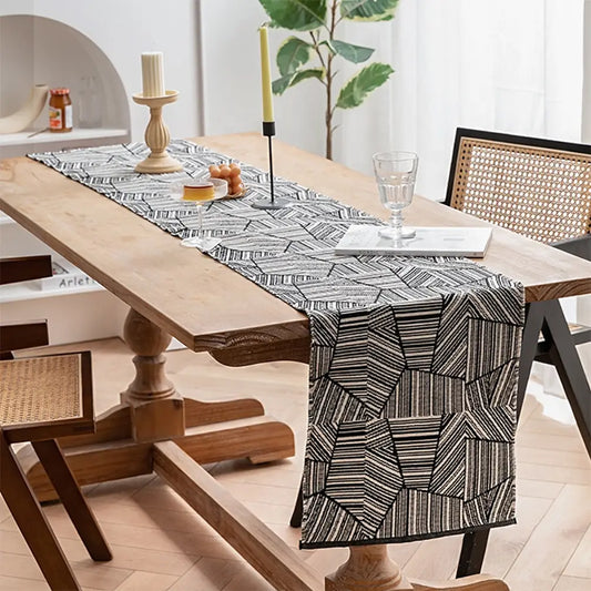 Tribal Geometric Woven Table Runner