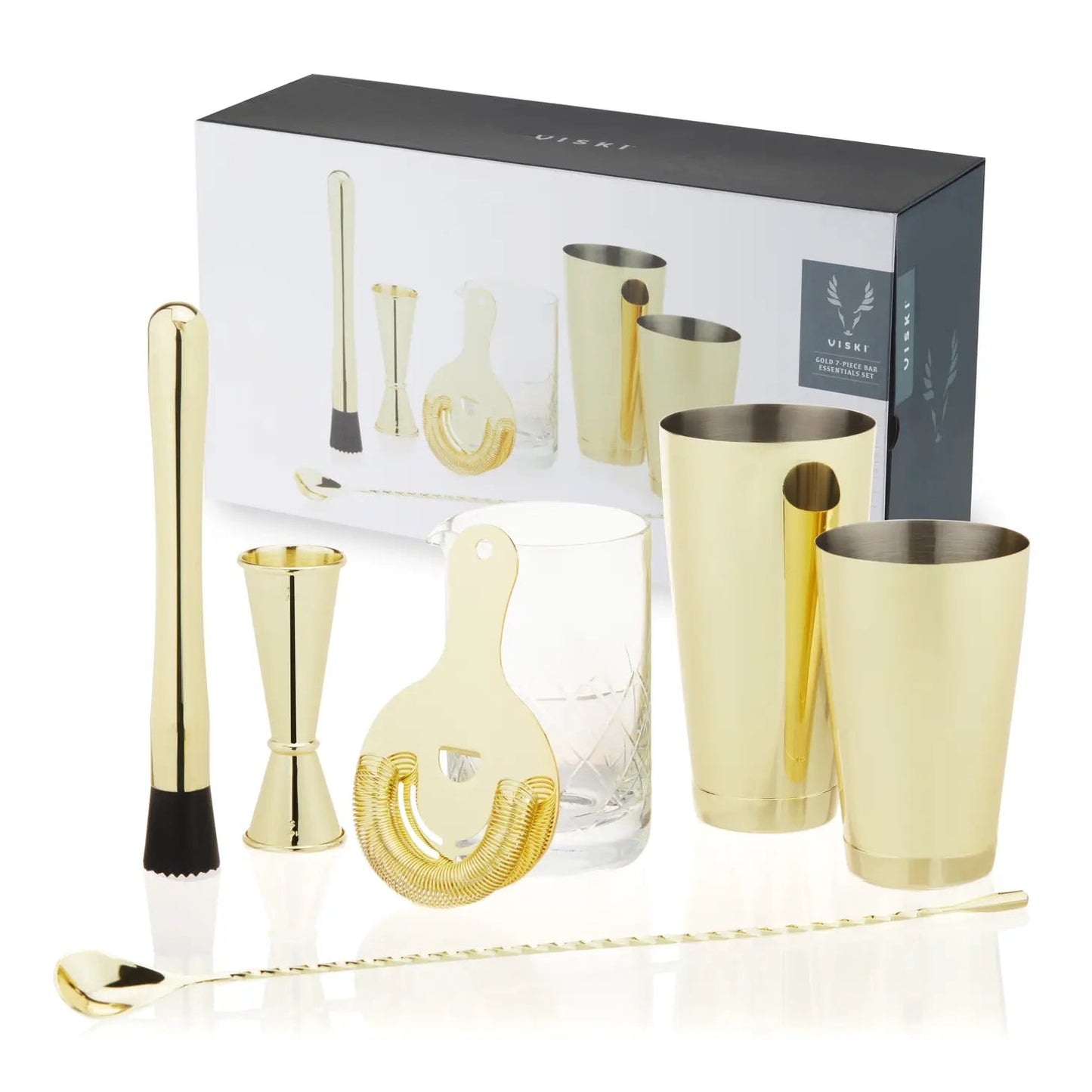 Gold 7 Piece Cocktail Shaker Set