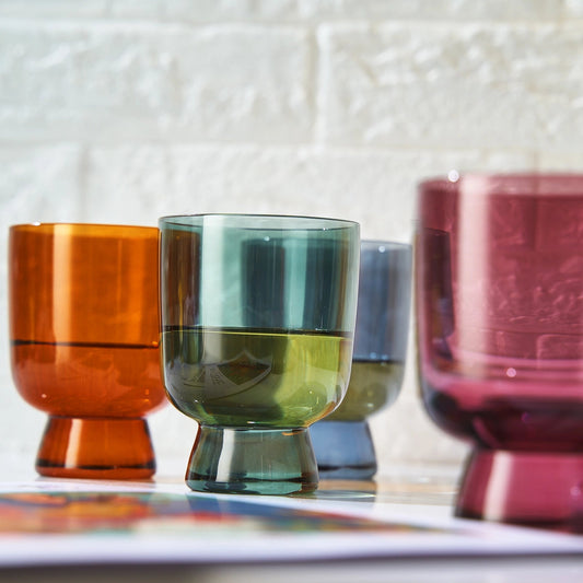 Murano Colored Tumbler Glasses - Set of 4