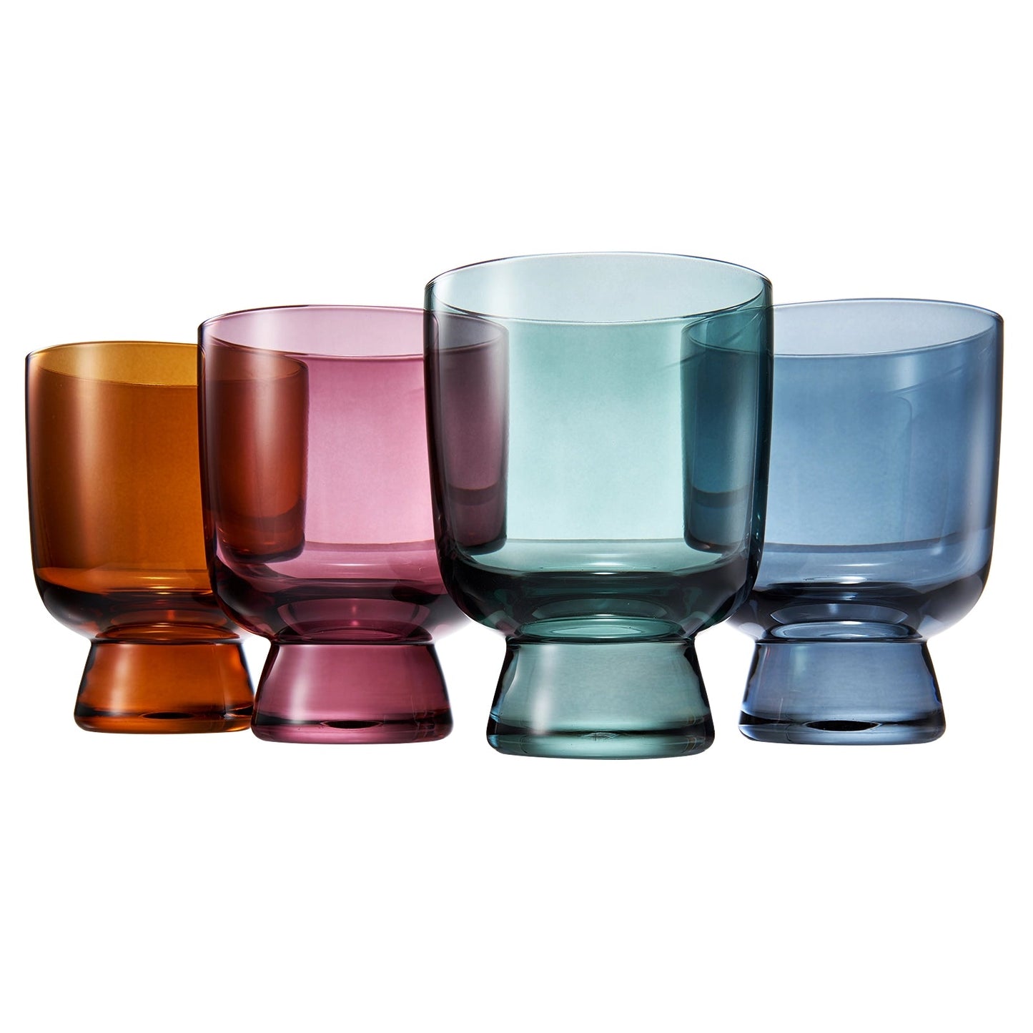 Murano Colored Tumbler Glasses - Set of 4